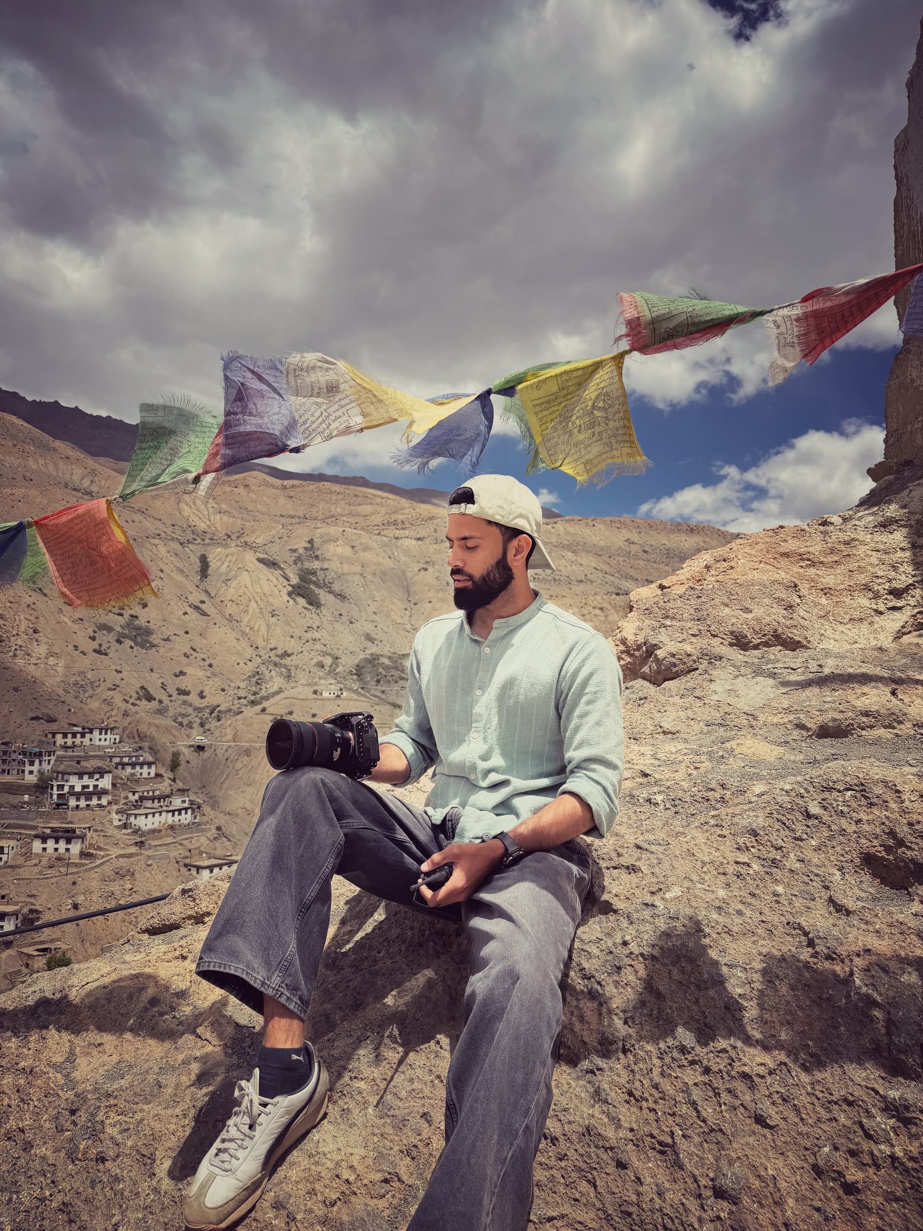 Yogesh Yadav on a ridge in Spiti